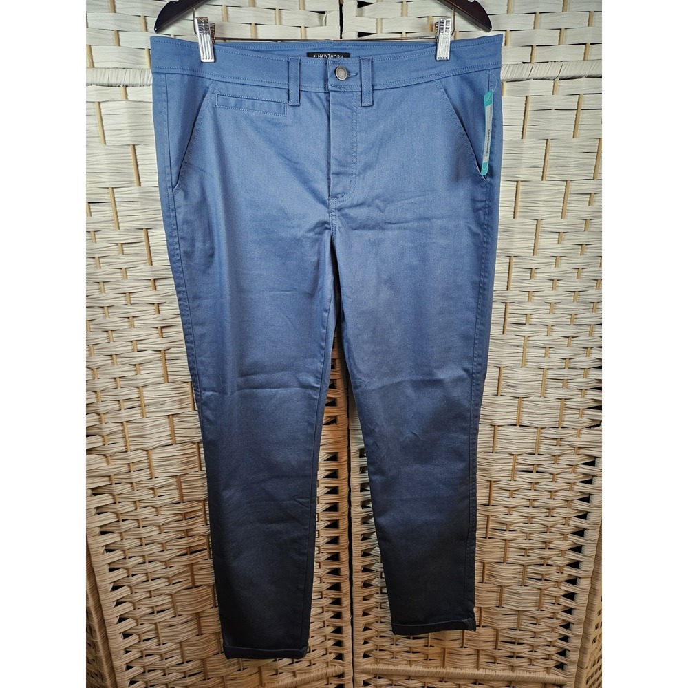 NWT 41 Hawthorn Rosabel Mid Rise Skinny Cuffed Pant Blue Sz 16 Work Career